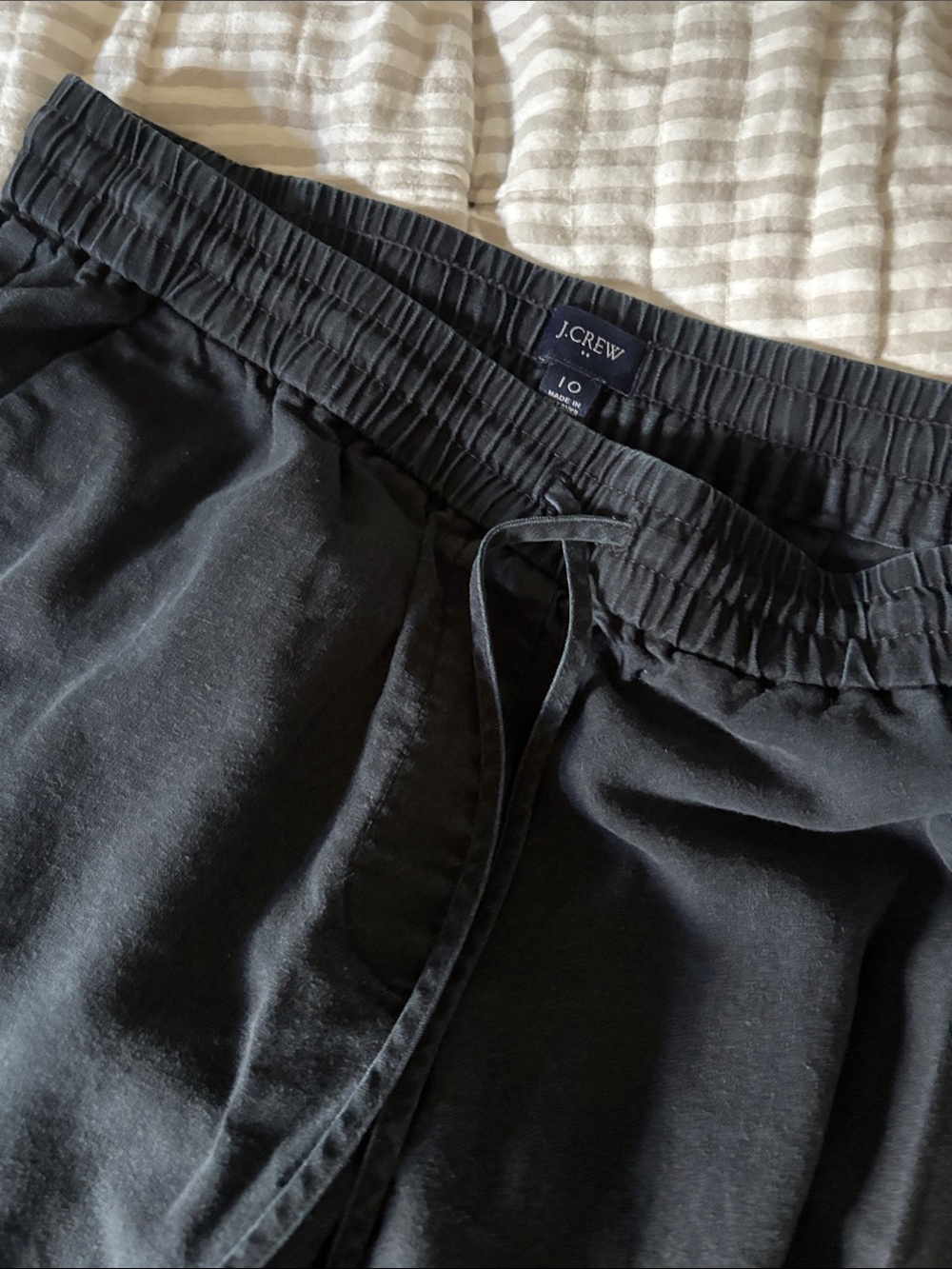 J. Crew Black Drawstring linen pants - Picture 3 of 3